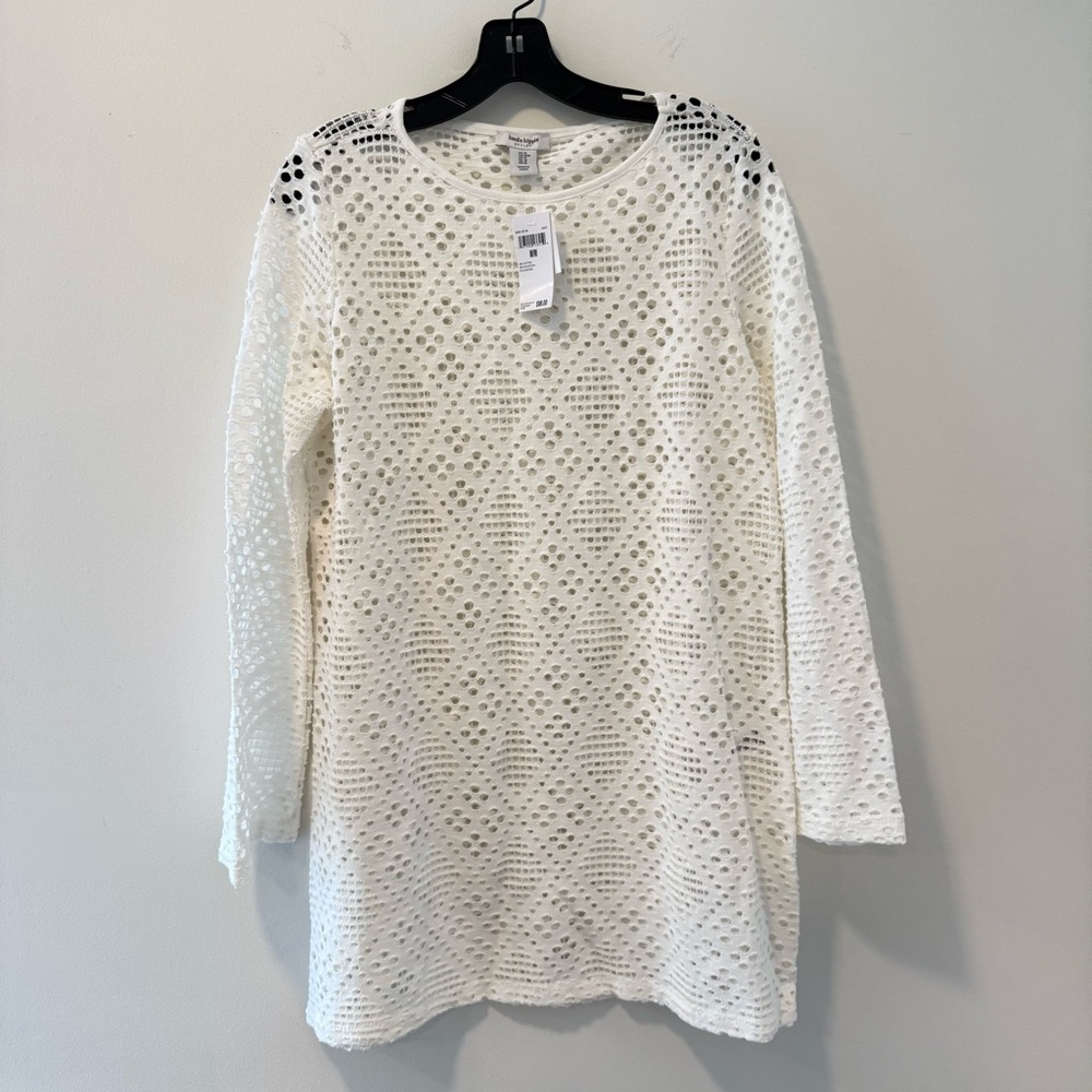 Haute Hippie Eyelet Tunic Top Size M NWT Color: White #Lux-G
